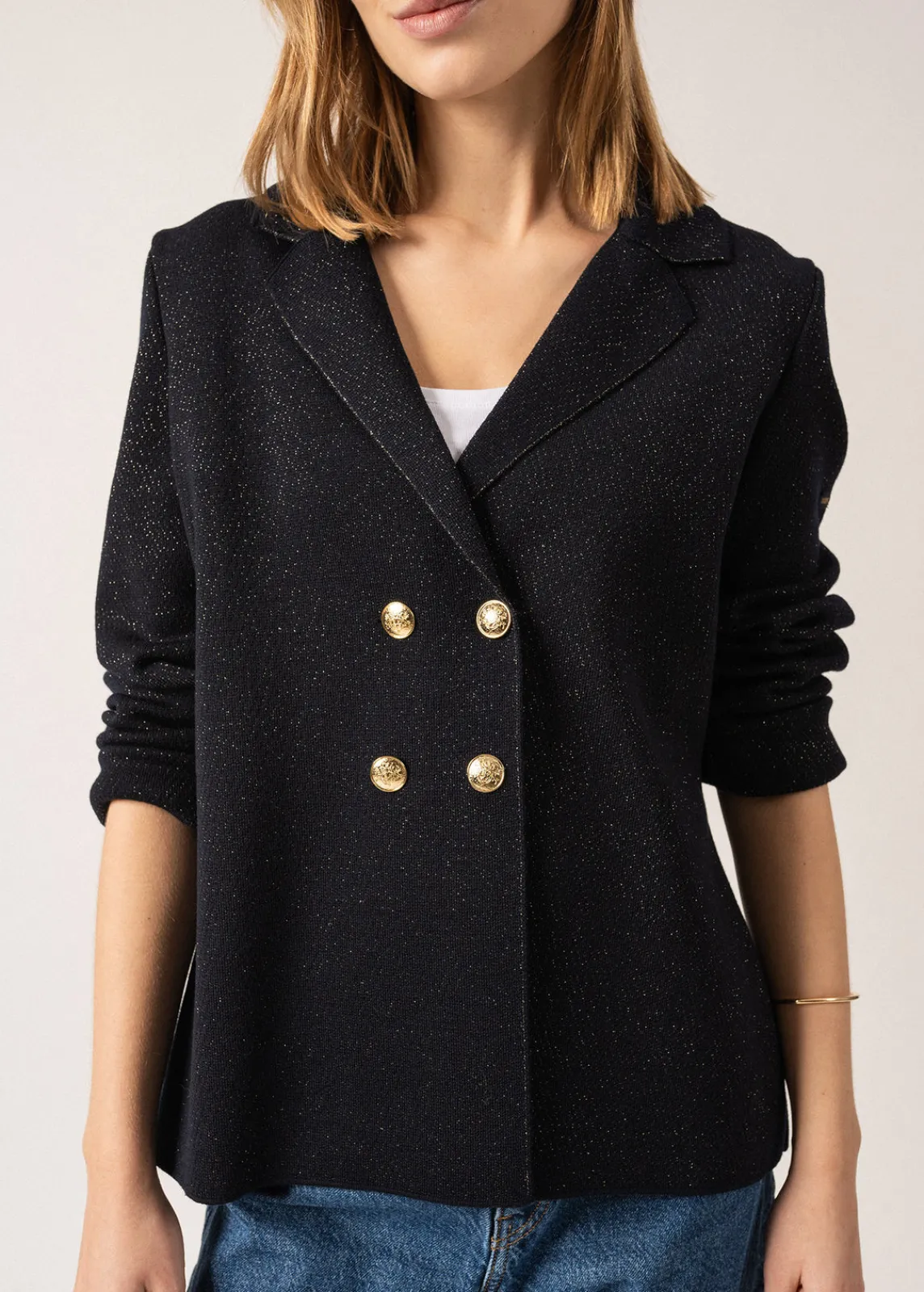 SAINT JAMES Vestes*Blazer en laine Charente Navy/champagne