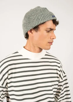 SAINT JAMES Bonnets & Chapeaux*Bonnet à revers Yvetot Vegetal/ecru