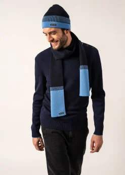 SAINT JAMES Bonnets & Chapeaux*Bonnet bicolore Bretagne Marine/oxygene