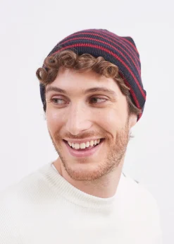 SAINT JAMES Bonnets & Chapeaux*Bonnet de quart rayé Navy/medoc