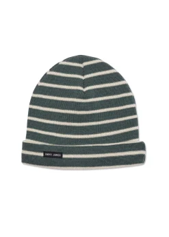 SAINT JAMES Bonnets & Chapeaux*Bonnet de quart rayé Vegetal/ecru