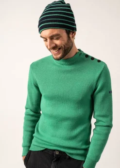 SAINT JAMES Bonnets & Chapeaux*Bonnet de quart rayé Marine/trefle