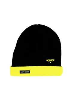 SAINT JAMES Bonnets & Chapeaux*Bonnet enfant uni Navy/jaunefluo