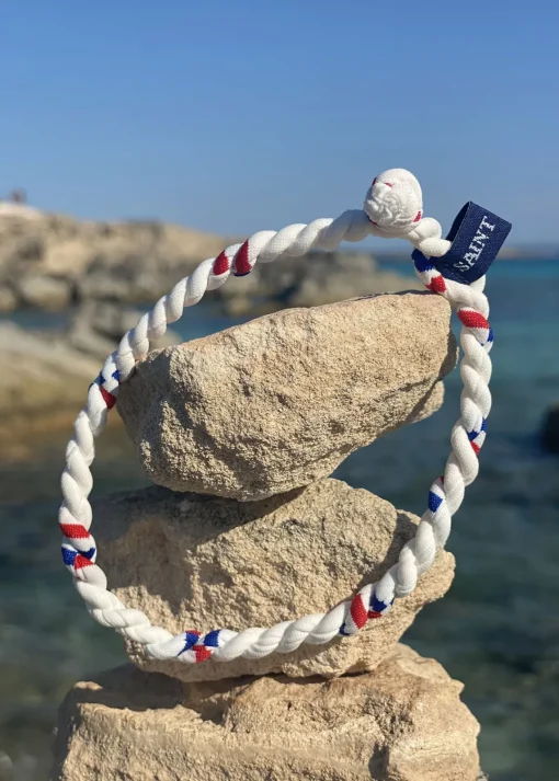 SAINT JAMES Draps De Plage*Bracelet tricolore "ECOLO" Neige/gitane/tulipe