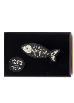 SAINT JAMES Broches*Broche brodée Arête Argent