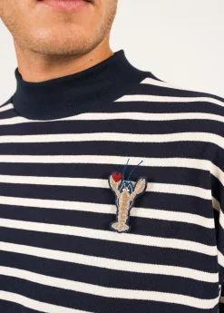 SAINT JAMES Broches*Broche brodée Homard coeur Or