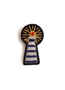 SAINT JAMES Broches*Broche brodée Phare Blanc/bleu
