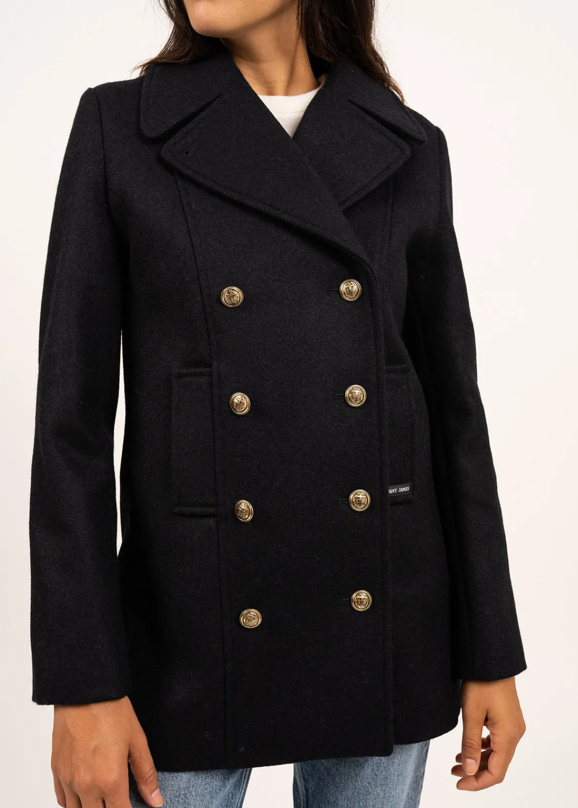 SAINT JAMES Cabans & Manteaux*Caban marin authentique Voilure Navy