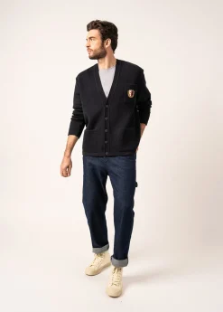 SAINT JAMES Pulls & Gilets*Cardigan en laine Yachting Réédit Navy