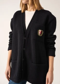 SAINT JAMES Pulls & Gilets*Cardigan en laine Yachting Réédit Navy