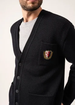 SAINT JAMES Pulls & Gilets*Cardigan en laine Yachting Réédit Navy