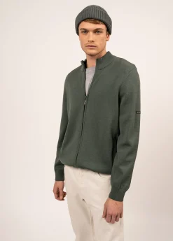 SAINT JAMES Pulls & Gilets*Cardigan zippé Colorado Vegetal/navy