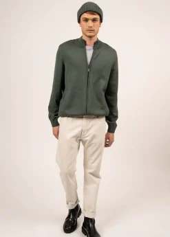 SAINT JAMES Pulls & Gilets*Cardigan zippé Colorado Vegetal/navy