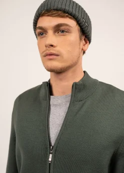 SAINT JAMES Pulls & Gilets*Cardigan zippé Colorado Vegetal/navy