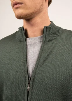 SAINT JAMES Pulls & Gilets*Cardigan zippé Colorado Vegetal/navy