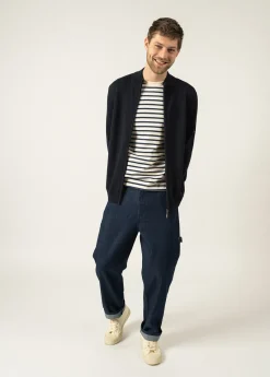 SAINT JAMES Pulls & Gilets*Cardigan zippé Colorado Navy/gris