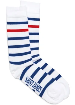 SAINT JAMES Chaussures Et Chaussettes*Chaussettes marinière Naval Blanc/gitane/tulipe