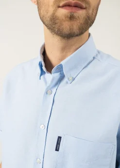 SAINT JAMES Chemises*Chemise manches courtes Amboise Ciel