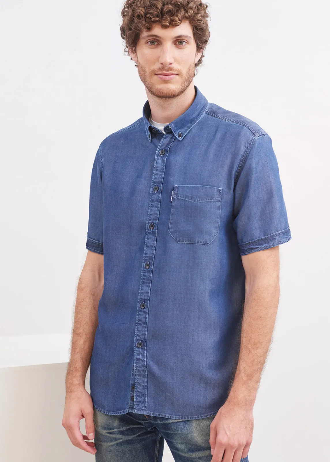 SAINT JAMES Chemises*Chemise manches courtes Frederic Chambray