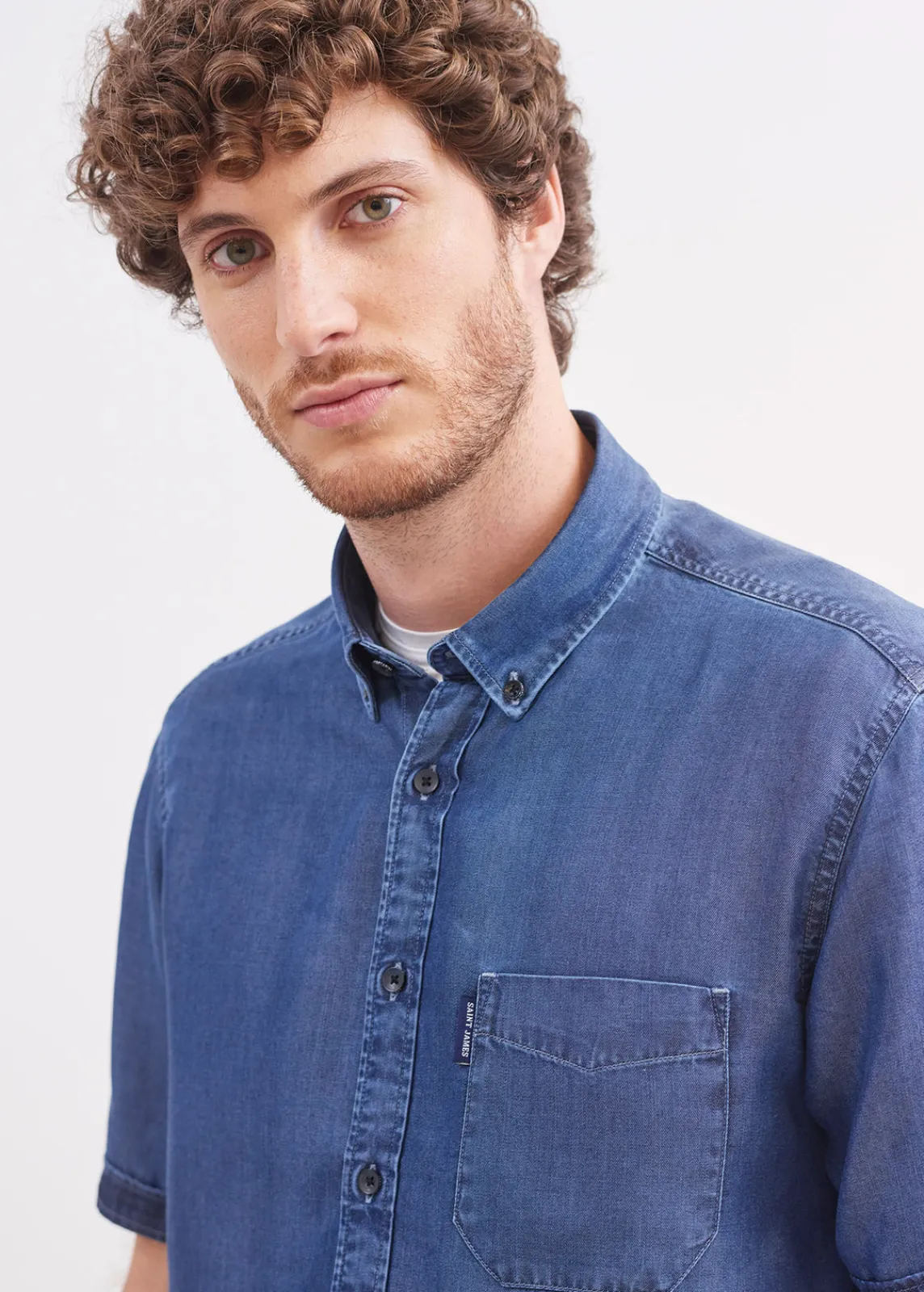 SAINT JAMES Chemises*Chemise manches courtes Frederic Chambray
