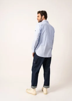 SAINT JAMES Chemises*Chemise rayée Finlay Ciel/blanc