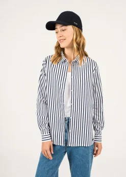 SAINT JAMES Chemises & Blouses*Chemise rayée Lalie Blanc/marine