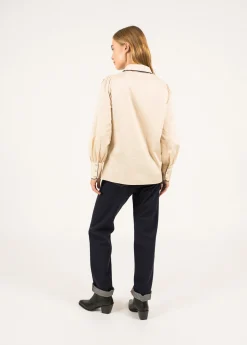 SAINT JAMES Chemises & Blouses*Chemisier à manches bouffantes Automne Beige/marine