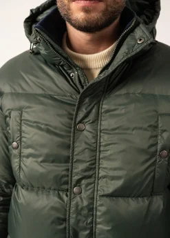 SAINT JAMES Cabans Et Manteaux*Doudoune à capuche St Octave Vegetal/navy