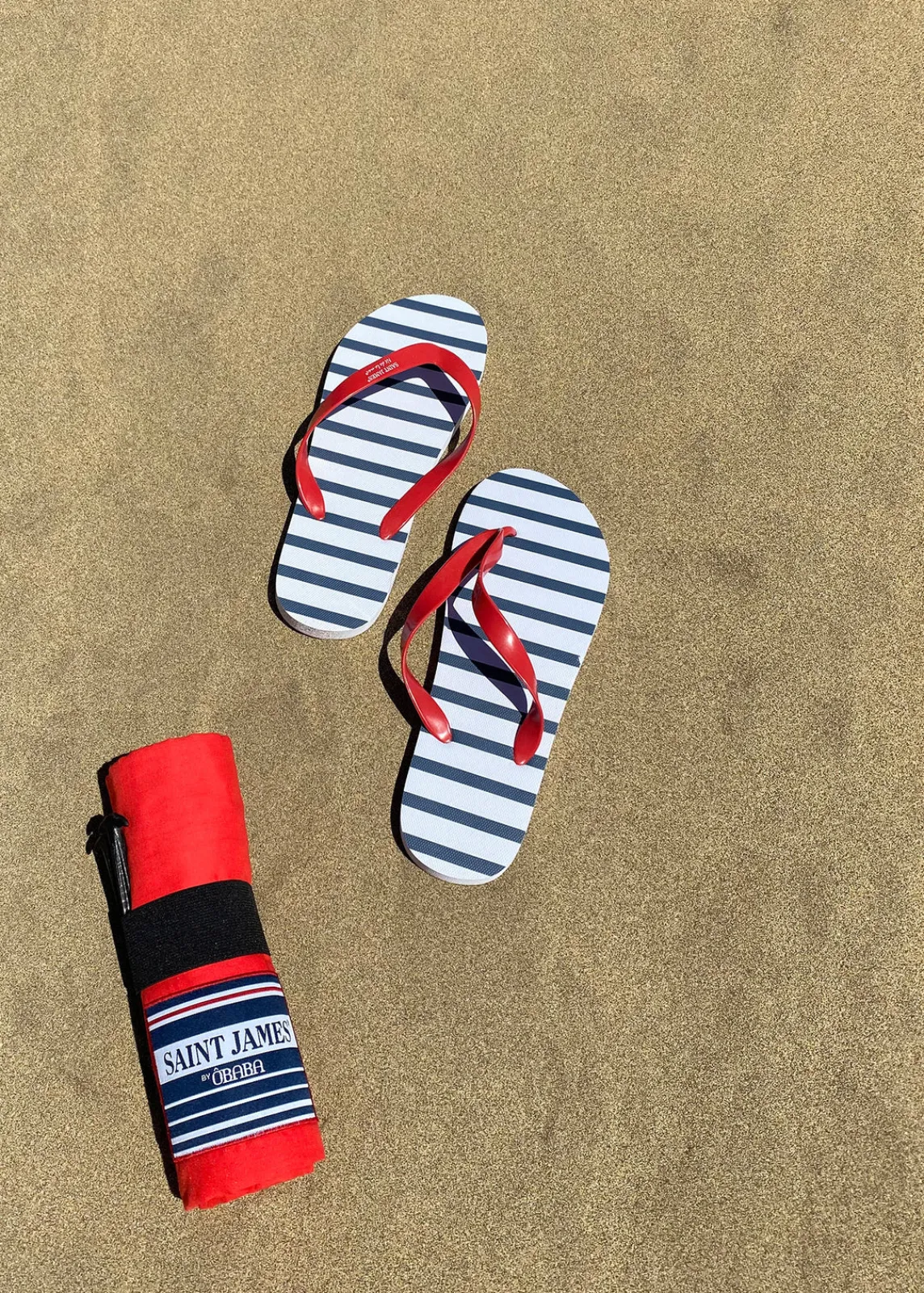 SAINT JAMES Draps De Plage*Drap de plage XXL en voile de coton léger Rouge