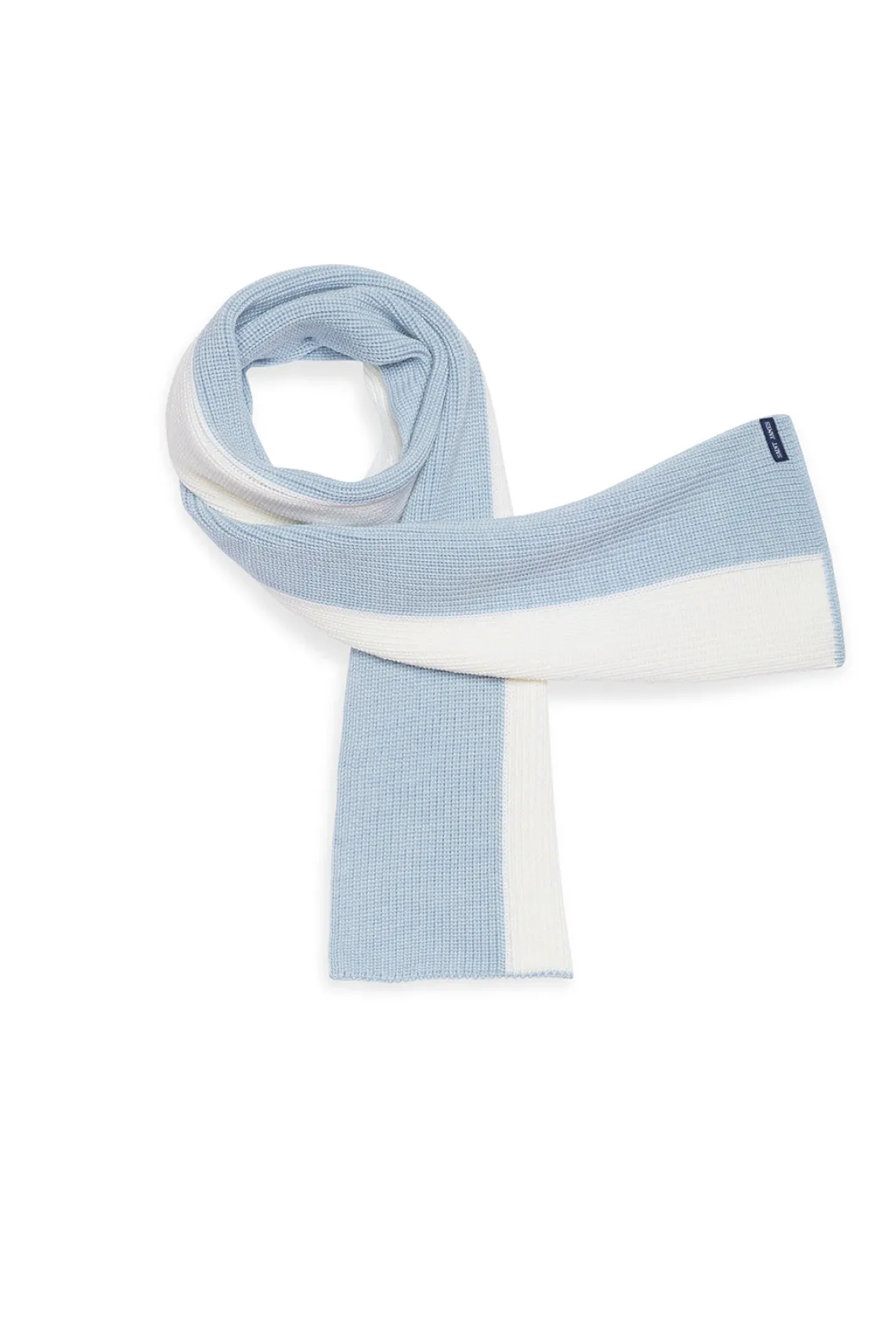 SAINT JAMES Echarpes & Foulards*Echarpe en laine bicolore Canoe Cielchine/blanc