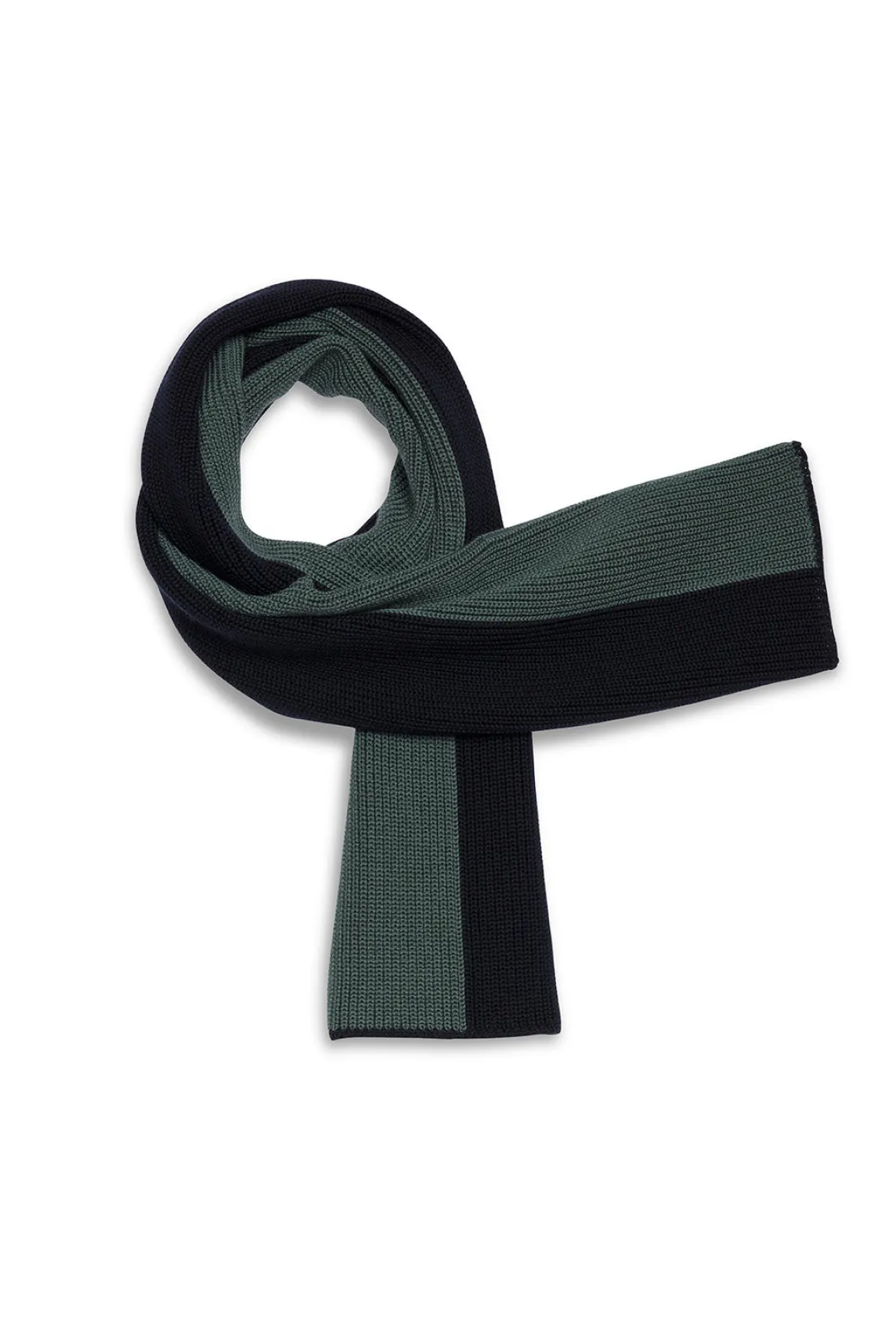 SAINT JAMES Echarpes & Foulards*Echarpe en laine bicolore Canoe Navy/vegetal