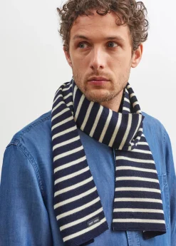 SAINT JAMES Accessoires*Echarpe rayée Scarf Marine/ecru