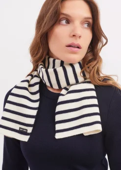 SAINT JAMES Accessoires*Echarpe rayée Scarf Ecru/marine