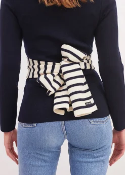 SAINT JAMES Accessoires*Echarpe rayée Scarf Ecru/marine