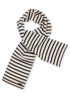 SAINT JAMES Accessoires*Echarpe rayée Scarf Ecru/marine