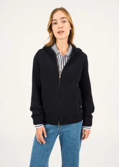 SAINT JAMES Pulls & Gilets*Gilet à capuche Dublin Navy