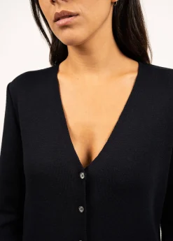 SAINT JAMES Pulls & Gilets*Gilet col V Blainville boutonné Navy