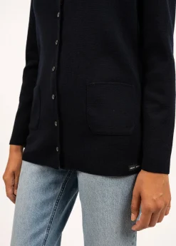 SAINT JAMES Pulls & Gilets*Gilet col V Blainville boutonné Navy