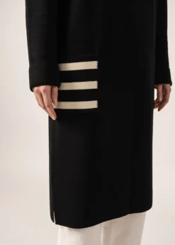 SAINT JAMES Vestes*Gilet long en laine Cirrus Noir/ecume