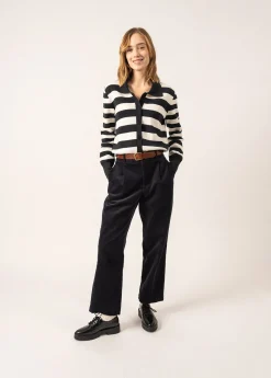 SAINT JAMES Pulls & Gilets*Gilet rayé Galway Navy/ecume