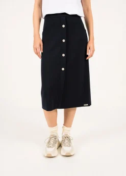 SAINT JAMES Robes & Jupes*Jupe droite boutonnée en laine Ile Lacroix Navy