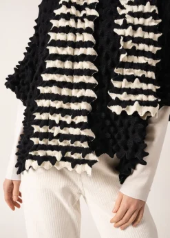 SAINT JAMES Echarpes & Foulards*Longue écharpe effet "nid d'abeille" Alvéole Ecume/navy