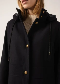 SAINT JAMES Cabans & Manteaux*Manteau à capuche Ste Katia Navy