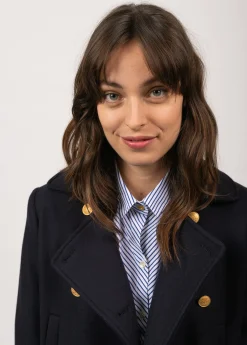 SAINT JAMES Cabans & Manteaux*Manteau inspiration officier Ste Louane Navy