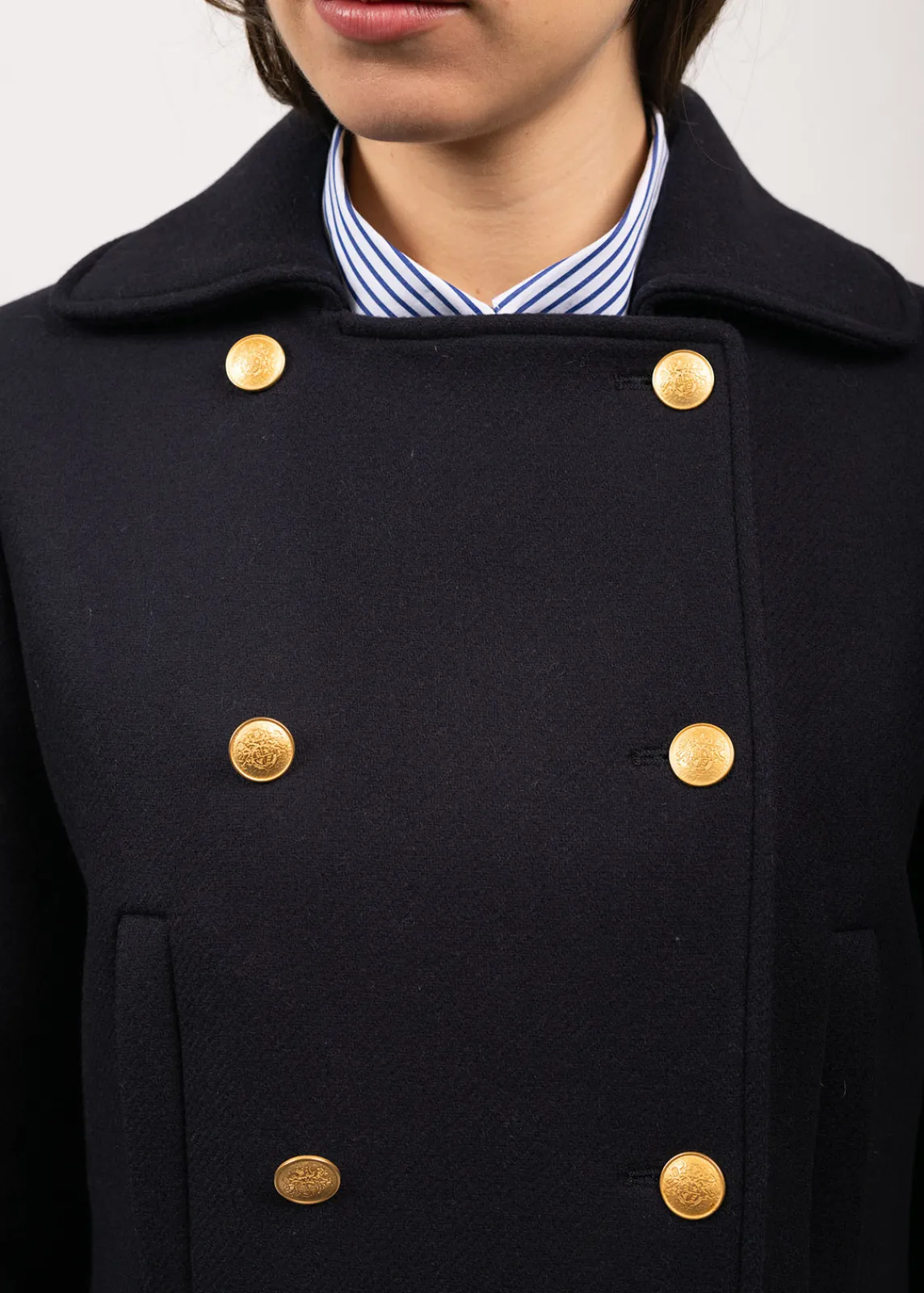 SAINT JAMES Cabans & Manteaux*Manteau inspiration officier Ste Louane Navy