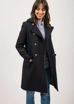 SAINT JAMES Cabans & Manteaux*Manteau inspiration officier Ste Louane Navy