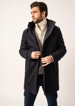 SAINT JAMES Cabans Et Manteaux*Manteau long en laine St Sydney Navy