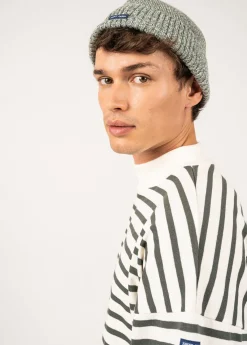 SAINT JAMES Marinières*Marinière à col montant Seine Ecume/vegetal