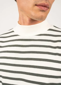 SAINT JAMES Marinières*Marinière à col montant Seine Ecume/vegetal