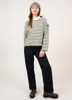 SAINT JAMES Marinières*Marinière à col montant Seine Ecume/vegetal